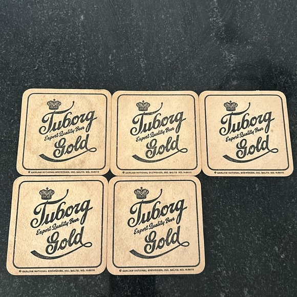 Vintage Tuborg Gold Beer Coasters - Picture 4 of 6